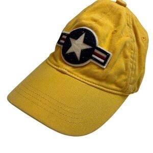 Vintage-Inspired Yellow Baseball Cap with U.S. Air Force Roundel Patch